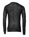 Dolce & Gabbana Black Polyester Crew Neck Pullover Sweater