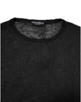 Dolce & Gabbana Black Polyester Crew Neck Pullover Sweater
