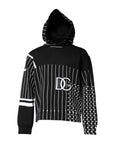 Dolce & Gabbana Black White Stripe Hooded Sweatshirt Sweater