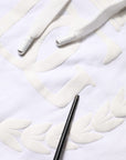 Dolce & Gabbana White Embossed Logo Hooded Sweatshirt Sweater
