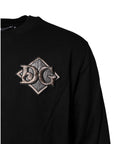 Dolce & Gabbana Black Logo Embroidery Sweatshirt Sweater