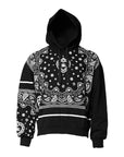 Dolce & Gabbana Black Bandana Hooded Sweatshirt Sweater