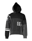 Dolce & Gabbana Black White Stripe Hooded Sweatshirt Sweater