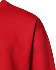 Dolce & Gabbana Red Embossed Logo Cotton Crew Neck Sweater
