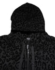 Dolce & Gabbana Black Leopard Full Zip Hooded Sweatshirt Sweater