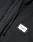 Dolce & Gabbana Black Logo Full Zip Hooded Men Sweatshirt Sweater