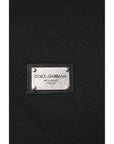 Dolce & Gabbana Black Logo Full Zip Hooded Men Sweatshirt Sweater