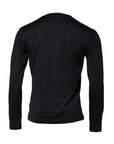 Dolce & Gabbana Dark Blue Silk Crew Neck Men Pullover Sweater