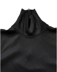 Dolce & Gabbana Black Polyester Turtleneck Pullover Sweater