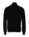 Dolce & Gabbana Black White Bandana Print Full Zip Sweater