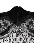 Dolce & Gabbana Black White Bandana Print Full Zip Sweater