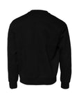 Dolce & Gabbana Black Embossed Logo Cotton Crew Neck Sweater