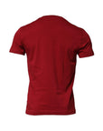 Dolce & Gabbana Red Cotton Short Sleeves Crew Neck T-shirt