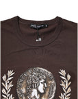 Dolce & Gabbana Brown Cotton Graphic Print Crew Neck T-shirt