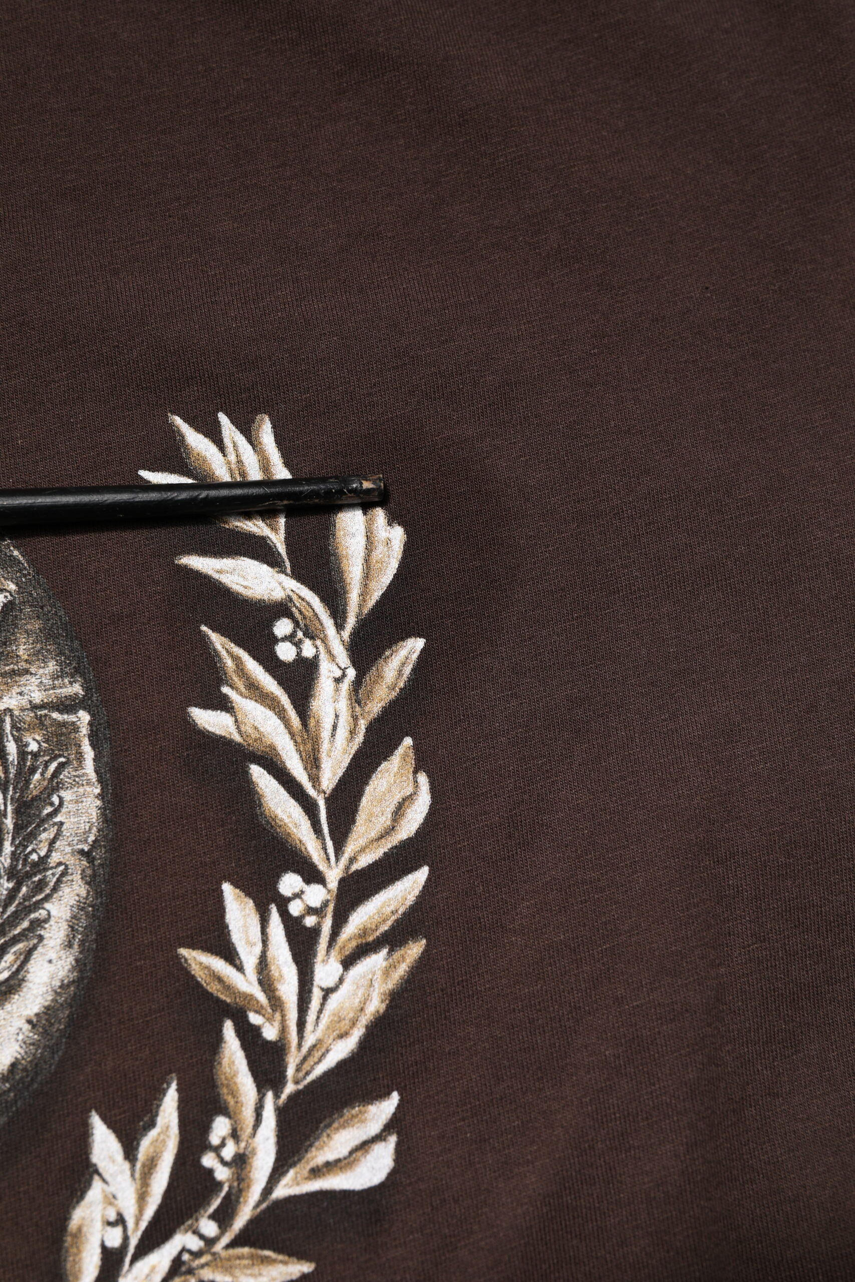 Dolce & Gabbana Brown Cotton Graphic Print Crew Neck T-shirt