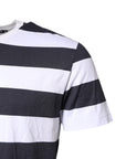Dolce & Gabbana Blue White Striped DG MILANO Crew Neck T-shirt