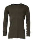 Dolce & Gabbana Dark Green Long Sleeves Crew Neck T-shirt