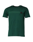 Dolce & Gabbana Green Cotton DG Plaque Round Neck T-shirt