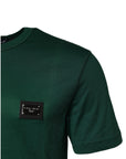 Dolce & Gabbana Green Cotton DG Plaque Round Neck T-shirt