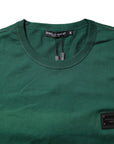 Dolce & Gabbana Green Cotton DG Plaque Round Neck T-shirt