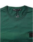 Dolce & Gabbana Green Cotton DG Plaque Round Neck T-shirt
