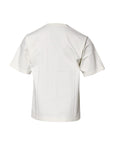 Dolce & Gabbana White Cotton DG Logo Print Round Neck T-shirt