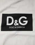 Dolce & Gabbana White Cotton DG Logo Print Round Neck T-shirt