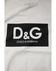 Dolce & Gabbana White Cotton DG Logo Print Round Neck T-shirt