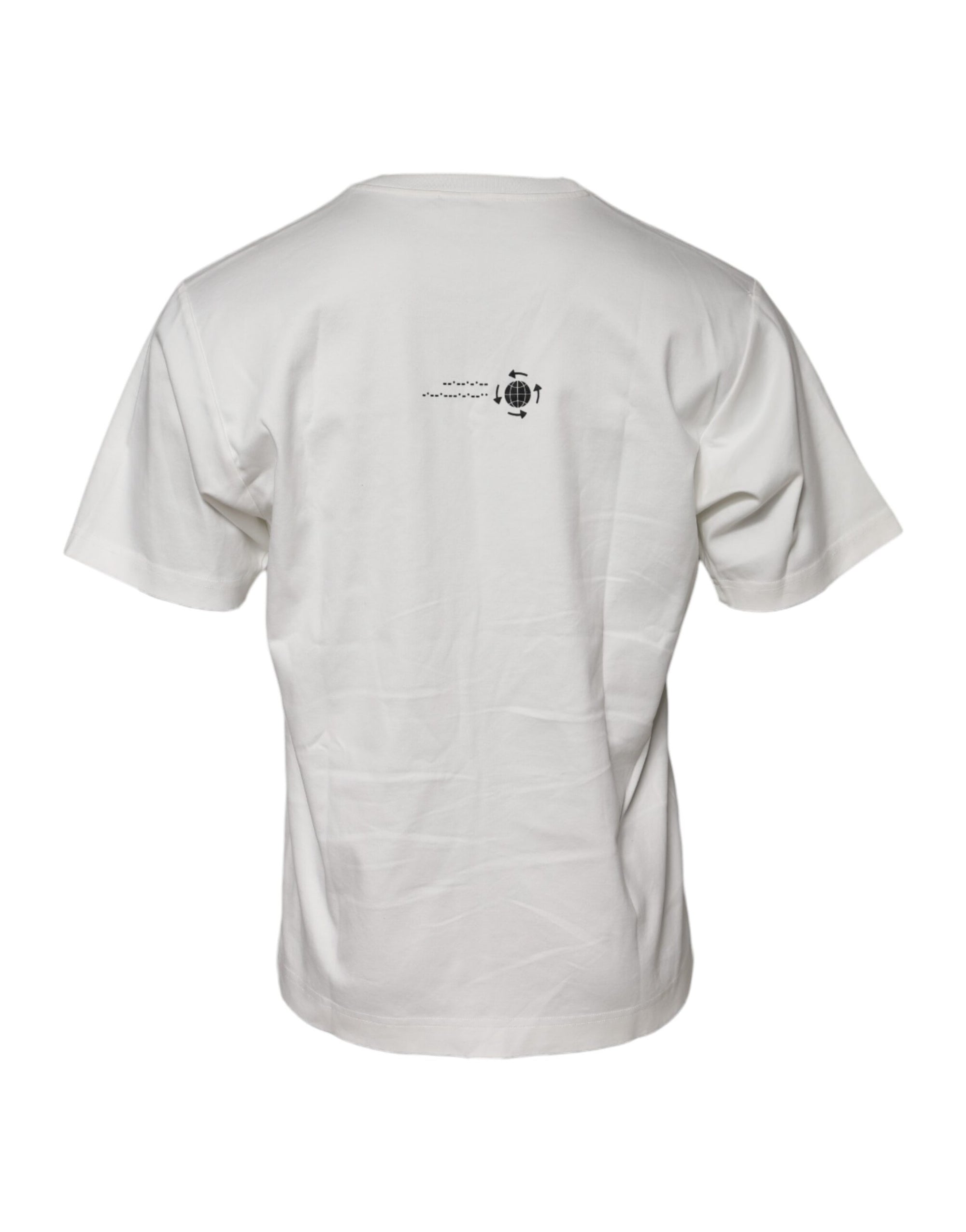 Dolce & Gabbana White Cotton DG Embroidery Round Neck T-shirt