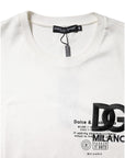 Dolce & Gabbana White Cotton DG Embroidery Round Neck T-shirt