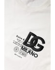 Dolce & Gabbana White Cotton DG Embroidery Round Neck T-shirt