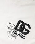 Dolce & Gabbana White Cotton DG Embroidery Round Neck T-shirt