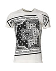 Dolce & Gabbana White Cotton Logo Bandana Print T-shirt