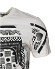 Dolce & Gabbana White Cotton Logo Bandana Print T-shirt