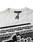 Dolce & Gabbana White Cotton Logo Bandana Print T-shirt