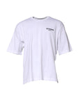 Dolce & Gabbana White Cotton Logo Print Crew Neck T-shirt