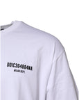 Dolce & Gabbana White Cotton Logo Print Crew Neck T-shirt
