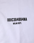 Dolce & Gabbana White Cotton Logo Print Crew Neck T-shirt