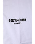 Dolce & Gabbana White Cotton Logo Print Crew Neck T-shirt