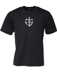 Dolce & Gabbana Black DG Anchor Print Crew Neck T-shirt