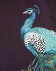 Dolce & Gabbana Black Cotton Peacock Print Round Neck T-shirt