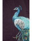 Dolce & Gabbana Black Cotton Peacock Print Round Neck T-shirt