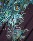 Dolce & Gabbana Black Cotton Peacock Print Round Neck T-shirt