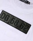 Dolce & Gabbana White Logo Embroidery Round Neck T-shirt