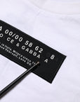 Dolce & Gabbana White Cotton Logo Patch Crew Neck T-shirt