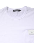 Dolce & Gabbana White Cotton Logo Plaque Round Neck T-shirt