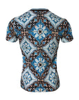 Dolce & Gabbana Blue Cotton Majolica Print Round Neck T-shirt