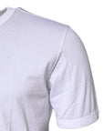 Dolce & Gabbana White Cotton Embroidered Round Neck T-shirt