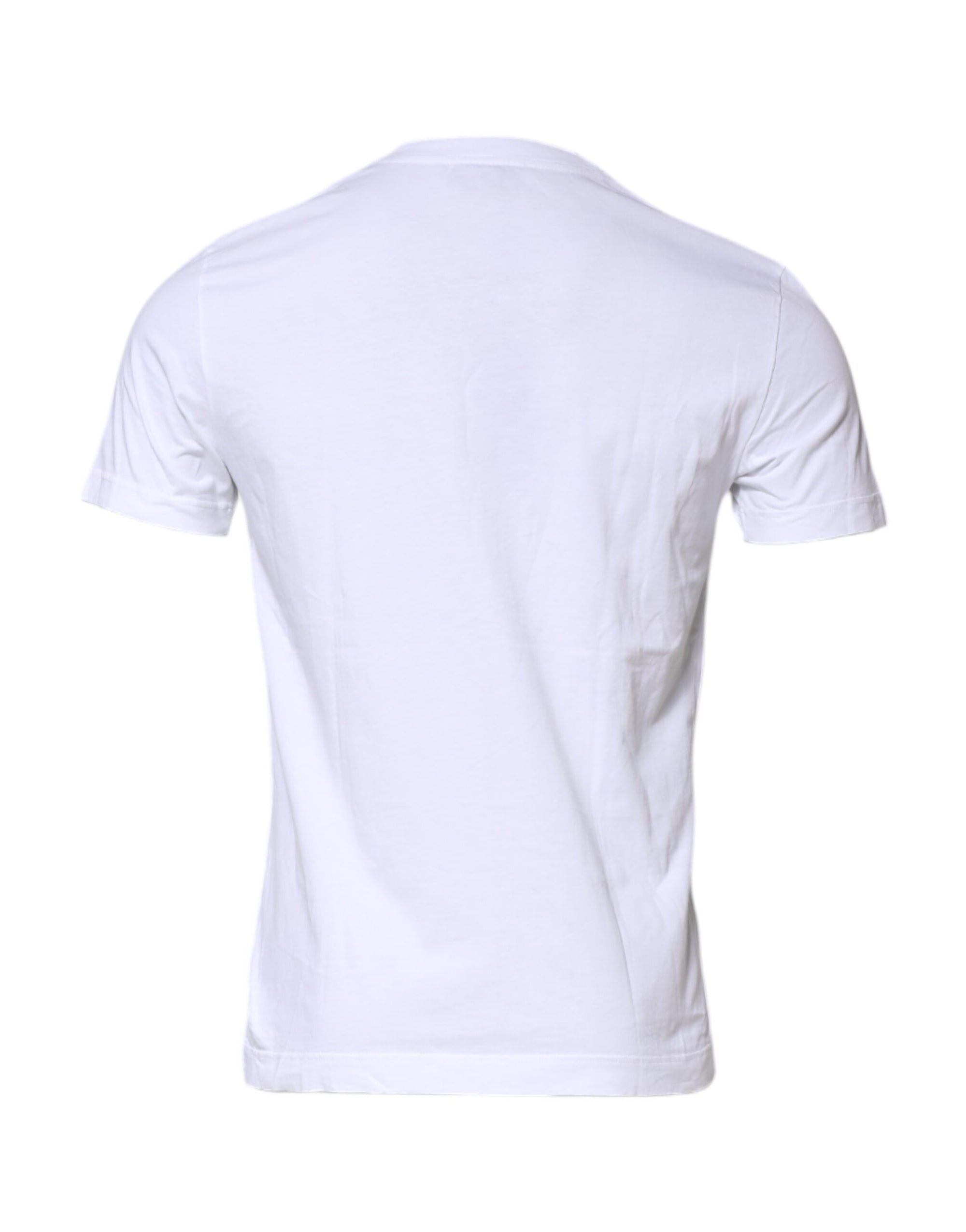 Dolce & Gabbana White Cotton Men Crew Neck Tee T-shirt