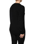 Dolce & Gabbana Black Cashmere Crystal Embellished Sweater